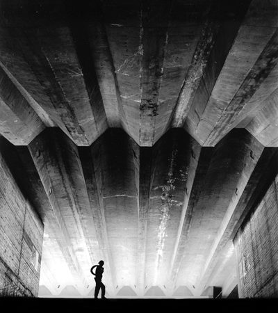 Max Dupain print: Sydney Opera House construction – under grand staircase, 1970