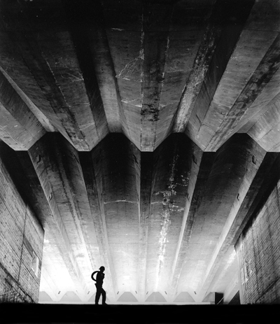 Max Dupain print: Sydney Opera House construction – under grand staircase, 1970